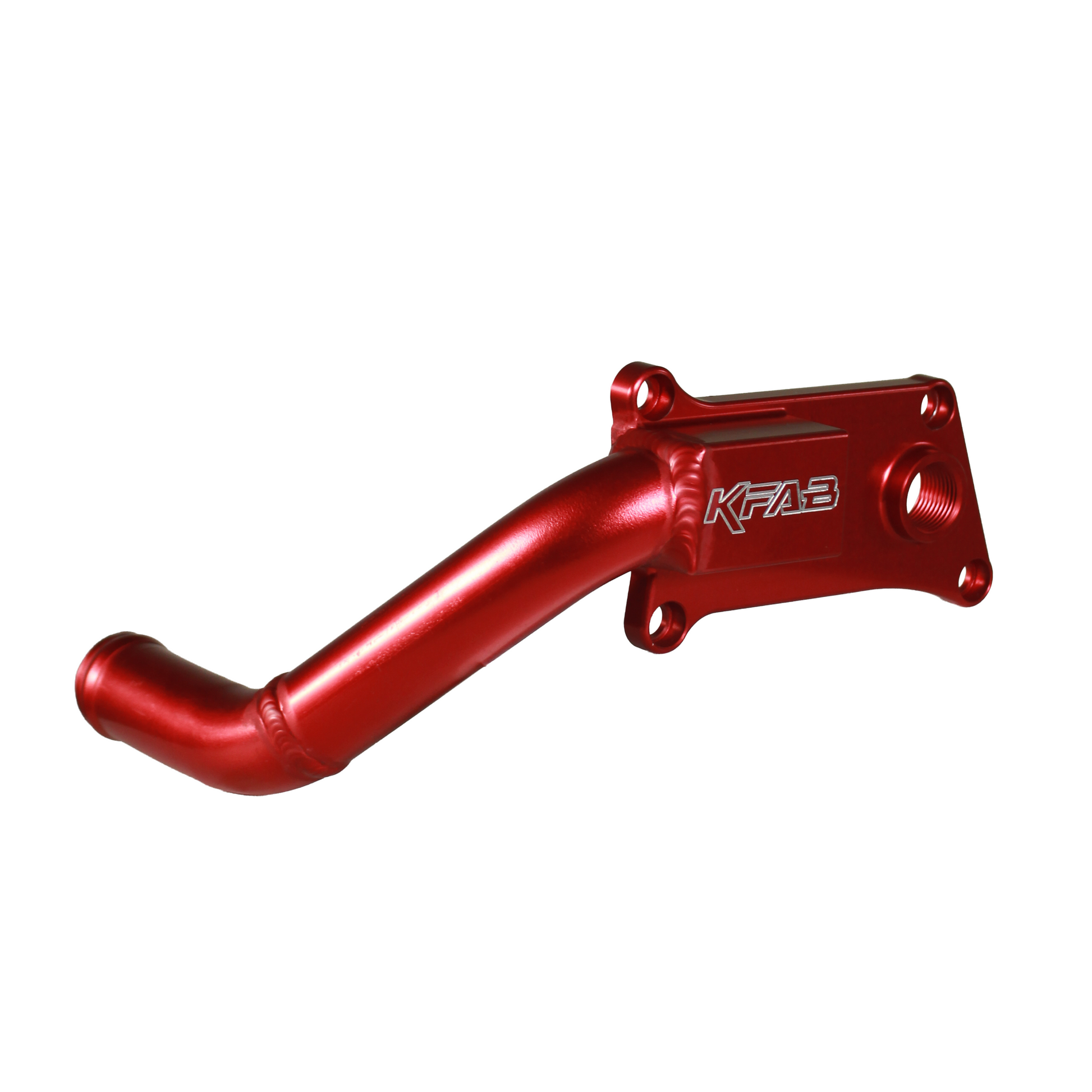 red aluminium engine adapter piece for rear wheel drive setup